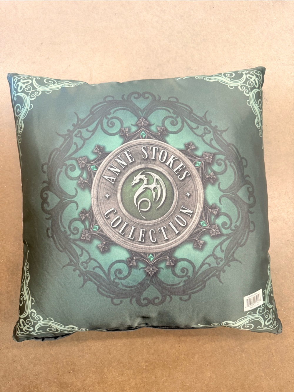 Gray Angel Print Decorative Pillow with Red Rose Accent - Picture 2 of 2